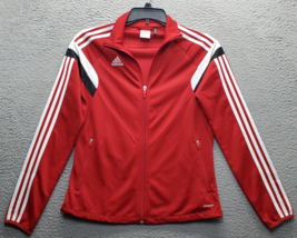Adidas Climacool Track Jacket Mens Small Red Three Stripe Long Sleeve Fu... - $21.33