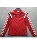 Adidas Climacool Track Jacket Mens Small Red Three Stripe Long Sleeve Fu... - $395.97 MXN