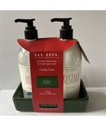 Rae Dunn Candy Cane Hand Soap Lotion Ceramic Dish Set 2 X 15.4 Fl Oz - $556.59 MXN