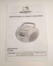 Hello Kitty AM/FM Stereo CD Cassette Recorder User Manual - £7.86 GBP