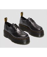 Dr. Martens Black 1461 Faux Fur Metallic Leathe6-Eye Ox Platform Shoes Wm 8 - $164.11 CAD