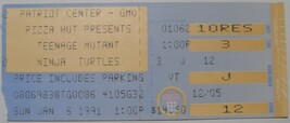 Teenage Mutant Ninja Turtles 1991 Ticket Stub Patriot Centre Pizza Hut P... - $7.77