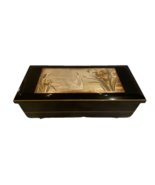 Vintage Chokin Music Box Black Lacquered Wood with Metallic Swan Design ... - $1,058.46 MXN