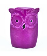Hand Carved Kisii Soapstone Mini Miniature Pink Owl Keepsake Figure Made... - £12.65 GBP