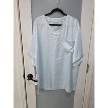 Vintage Jennifer Moore Pajama Set Blue Satin Shirt Pants M 2 Piece Sleep... - $524.91 MXN