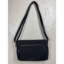 Vera Bradley Black Quilted Crossbody Handbag Purse Floral Lined - $24.95