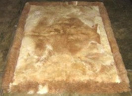 Soft baby alpaca fur carpet, with natural spots, 80 x 60 cm/ 2&#39;62 x 1&#39;97 ft - £145.48 GBP