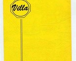Villa Menu Oklahoma City 1950&#39;s Gene Smelser Jim Vallion  - $54.55
