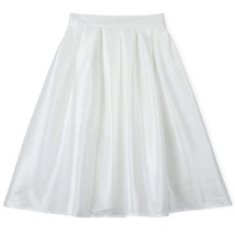 Coblat Blue Knee Length Taffeta Skirt Women Custom Plus Size Pleated Party Skirt image 3