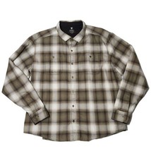 Kuhl Shirt Mens XXL Brown Plaid Button Up Flannel Long Sleeve Cotton Hea... - £27.58 GBP