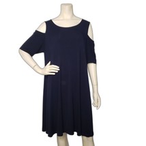 PHILOSOPHY Cold Shoulder Navy Blue Trapeze Dress Plus Size 1X - £31.15 GBP