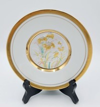 Vintage Art Of Chokin 24k Border Porcelain Hummingbird &amp; Iris Flowers 6&quot; Plate - £6.22 GBP