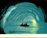 Vtg Postcard Artist Signed Antonio Coppola - Capri Italy Cave Grottos UNP - $12.82