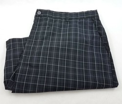Ben Hogan Performance Black Gray Check Polyester Golf Shorts Flat Front ... - $19.67