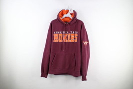 Vintage Mens XL Distressed Spell Out Virginia Tech University Hoodie Sweatshirt - £43.47 GBP