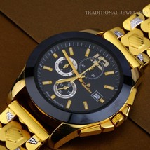 Brand New Designer Exclusive 22K 916% Gold Mens Man wrist Watch CZ Studd... - $9,266.40