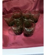 Eight Vintage 12 oz Libbey Crisa Olive Green Swirl Twist Juice/On the Rocks - $34.65
