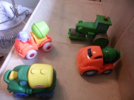 4 Toddler Constrution Trucks.Cement Truck,tanker,road paver,varied brands - £3.57 GBP