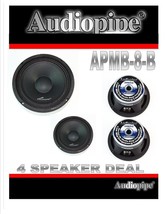 4 Pcs Audiopipe APMB-8B 8&quot; 500 Watts Loud Speakers Full Range Mids DJ Ca... - $204.99