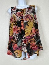 Roz &amp; Ali Womens Size PL Colorful Tropical Floral Flyaway Top Sleeveless - £6.16 GBP