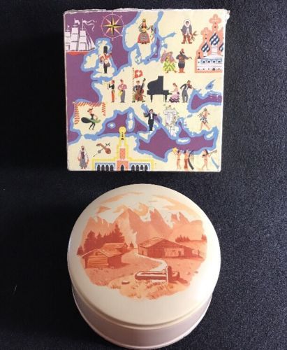 Primary image for REUGE St. Croix Metal Powder Compact and Music Box - hand painted - Switzerland