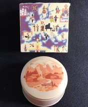 REUGE St. Croix Metal Powder Compact and Music Box - hand painted - Swit... - £38.83 GBP