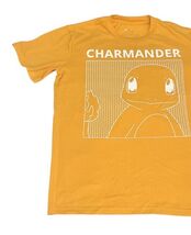 Charmander Pokémon Graphic T-Shirt Yellow/Orange Short Sleeve Adult Tee image 2