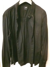 Burton Menswear Mens Stripe Long Sleeve Shirt Size XXL Black - £13.52 GBP