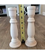 2 pc Lot New Raw Unfinished Wood Craft 6-3/4&quot; Taper Candle Holder Set - €5,49 EUR
