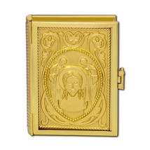 4.2&quot; Holy Mandylion Face Gospel Prayer Book Engraved Design Cover Case - £36.49 GBP