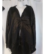 BE WICKED SATIN button UP collared LONG sleeve SHIRT pajamas 1x/2x - $355.23 MXN