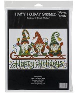 Imaginating Counted Cross Stitch Kit 11&quot;X7.5&quot;-Happy Holiday Gnomes (14 C... - $36.04 CAD