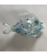 Murano Style Glass Fish  Blue Green White - £18.10 GBP