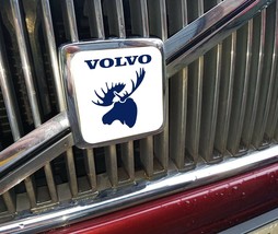 Volvo grill logo plate emblem Car decal sticker / volvo moose blue - £5.46 GBP