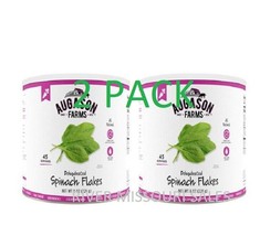 2 PACK - Augason Farms Dehydrated Spinach Flakes Emergency Prep Veggie, 25 Years - £34.80 GBP