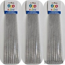 24 Reusable Straws Sparkle Bar Party Washable Plastic 9&quot; Tall New - $11.29