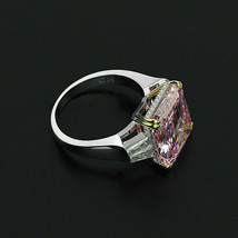 5.00Ct Asscher Labor Erstellt Rosa Diamant Damen Ring 14K Weiß Vergoldet - £88.83 GBP