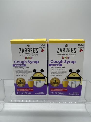 (2)  Zarbee&#39;s Naturals Baby Cough Syrup Immune Cherry Zinc 2oz 1/25+ - $5.99