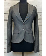 BCBG Generation Blazer Jacket Coat Charcoal Double Collar Size 6 NEW NWT - $1,232.15 MXN