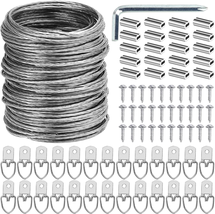 Ouskr 100 Pcs Picture Hanging Wire Kit 100 Feet Heavy Duty Wire  - £8.59 GBP