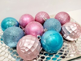 10 Christmas Easter Bubble Gum Pink Blue Cotton Candy Plastic Ornaments 2.5&quot;  - £13.51 GBP