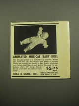 1960 Gina &amp; Selma Dolls Advertisement - Animated Musical Baby Doll - £11.78 GBP