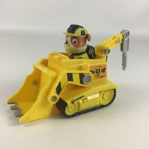 Paw Patrol Rubble Construction Deluxe Vehicle Figure Rescue Pups Spin Ma... - $21.73