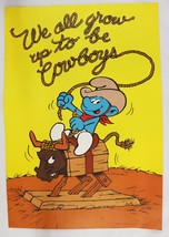 VINTAGE 1981 Wallace Berrie Smurfs 13.5x19.5 Poster We All Grow Up To Be... - $24.74