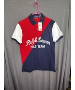 Ralph Lauren Polo Team Red Navy Blue White Mens M Rugby - $64.09