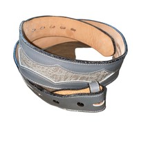 Tony Lama Genuine Leather Vintage Western Belt with embellished design Grey 28 - £32.38 GBP