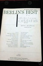 Berlin&#39;s Best for all Electronic Organs with words V #1 Book - £1.97 GBP