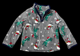 Oshkosh BGosh 1/4 Zip Pullover 2T Christmas Dinosaur Santa Boys Girls Fl... - £22.25 GBP