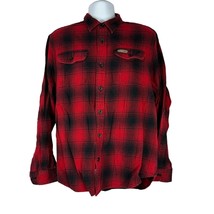 Field &amp; Stream Men&#39;s Red Long Sleeved Plaid Button Down Shirt Size XL - £14.78 GBP