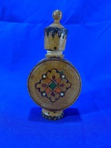 Vintage Folk Art Bulgarian Hand Painted Wooden Perfume Bottle Holder Bulgaria - £9.54 GBP